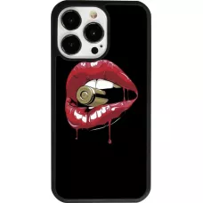 iPhone 13 Pro Case Hülle - Silikon schwarz Lips bullet