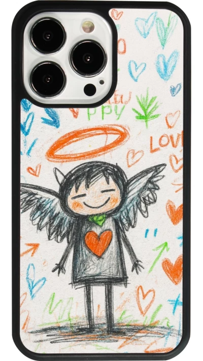 iPhone 13 Pro Case Hülle - Silikon schwarz Little Angel Sketch Love
