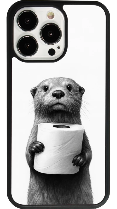 iPhone 13 Pro Case Hülle - Silikon schwarz Otter Toilettenpapier