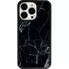 Coque iPhone 13 Pro - Silicone rigide noir Marble Black 01