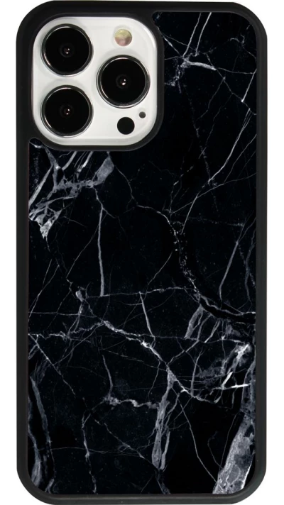 iPhone 13 Pro Case Hülle - Silikon schwarz Marble Black 01