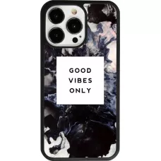 iPhone 13 Pro Case Hülle - Silikon schwarz Marble Good Vibes Only