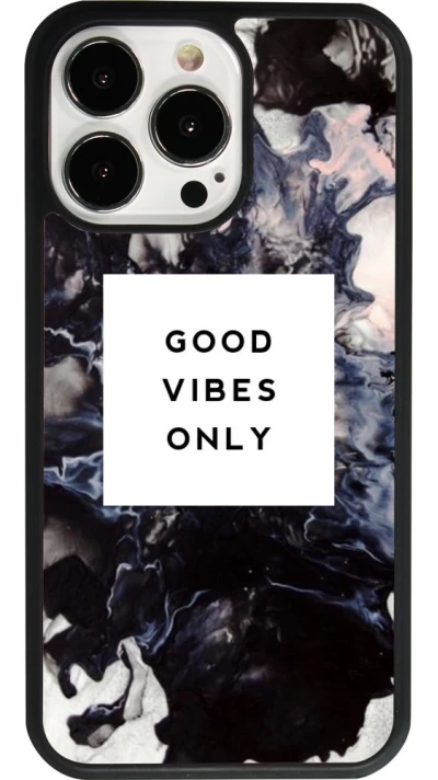 iPhone 13 Pro Case Hülle - Silikon schwarz Marble Good Vibes Only