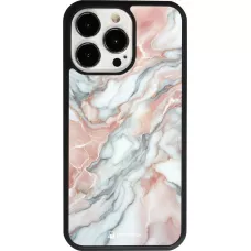 iPhone 13 Pro Case Hülle - Silikon schwarz Rosa Leuchtender Marmor