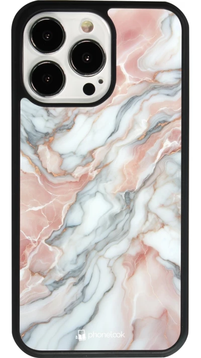 iPhone 13 Pro Case Hülle - Silikon schwarz Rosa Leuchtender Marmor