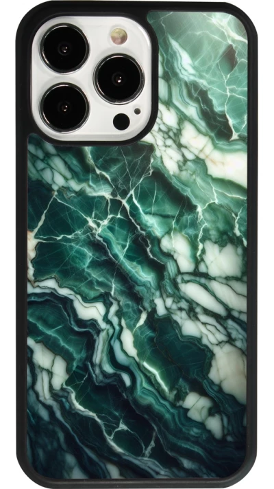 iPhone 13 Pro Case Hülle - Silikon schwarz Majestätischer grüner Marmor