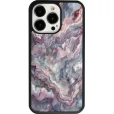 iPhone 13 Pro Case Hülle - Silikon schwarz Violetter silberner Marmor