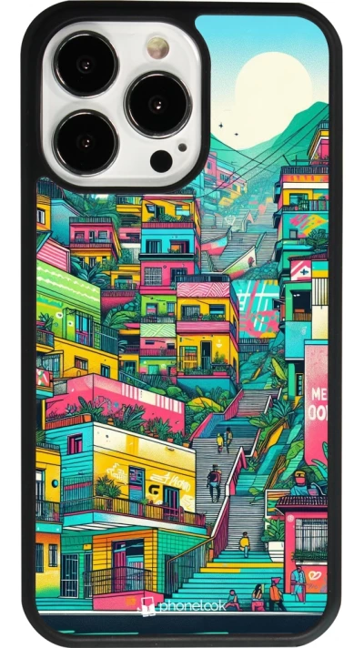 iPhone 13 Pro Case Hülle - Silikon schwarz Medellin Comuna 13 Kunst