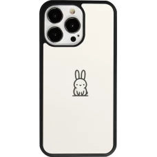 iPhone 13 Pro Case Hülle - Silikon schwarz Minimal Häschen Süße
