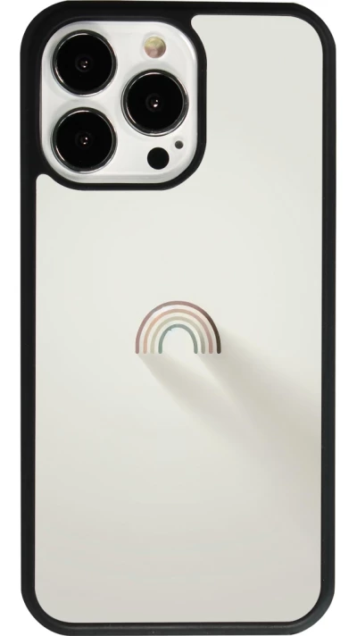 iPhone 13 Pro Case Hülle - Silikon schwarz Mini Regenbogen Minimal