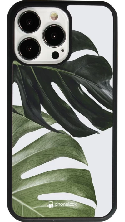 iPhone 13 Pro Case Hülle - Silikon schwarz Monstera Plant