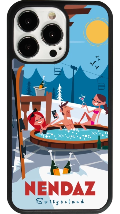 iPhone 13 Pro Case Hülle - Silikon schwarz Nendaz Mountain Jacuzzi