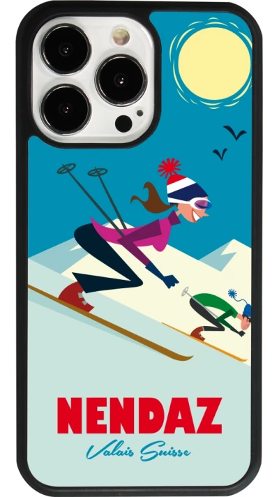iPhone 13 Pro Case Hülle - Silikon schwarz Nendaz Ski Downhill