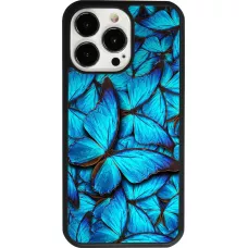 iPhone 13 Pro Case Hülle - Silikon schwarz Papillon - Bleu