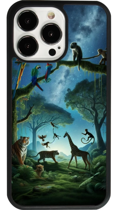 iPhone 13 Pro Case Hülle - Silikon schwarz Paradies der exotischen Tiere