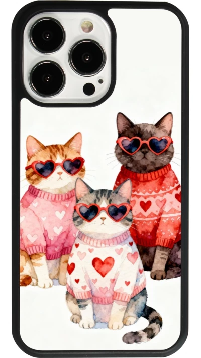 iPhone 13 Pro Case Hülle - Silikon schwarz Saint Valentines Day 26 Cat Love