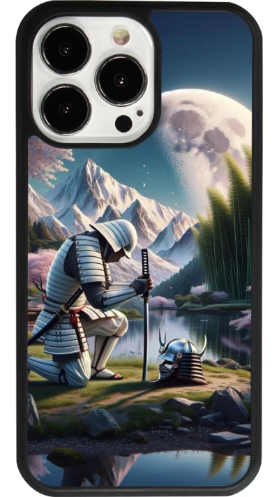iPhone 13 Pro Case Hülle - Silikon schwarz Samurai Katana Mond