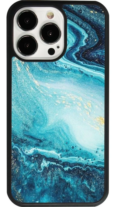 iPhone 13 Pro Case Hülle - Silikon schwarz Sea Foam Blue