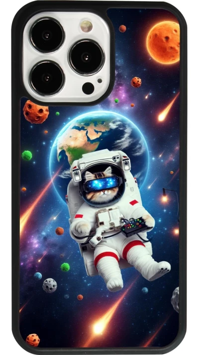 iPhone 13 Pro Case Hülle - Silikon schwarz VR SpaceCat Odyssee