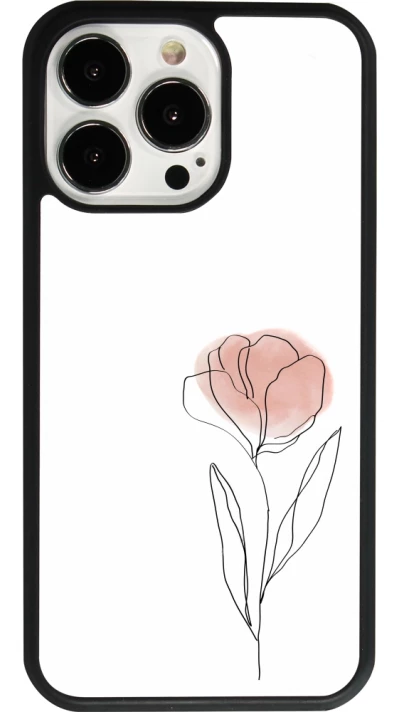 iPhone 13 Pro Case Hülle - Silikon schwarz Spring 23 minimalist flower