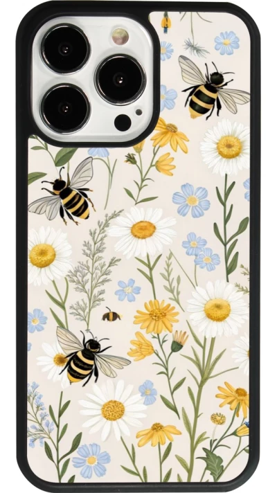 iPhone 13 Pro Case Hülle - Silikon schwarz Pattern bees Spring 2026