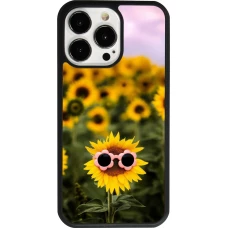Coque iPhone 13 Pro - Silicone rigide noir Sunflower with glasses Spring 2026