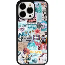 Coque iPhone 13 Pro - Silicone rigide noir Summer 20 collage