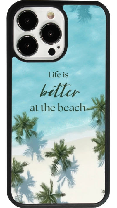iPhone 13 Pro Case Hülle - Silikon schwarz Summer 2025 Life is better at the beach