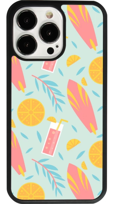 iPhone 13 Pro Case Hülle - Silikon schwarz Summer 2025 Pattern citron