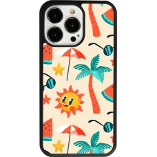 iPhone 13 Pro Case Hülle - Silikon schwarz Summer 2025 Pattern soleil