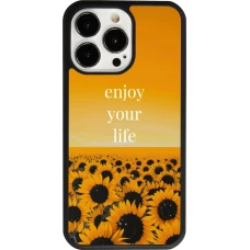 Coque iPhone 13 Pro - Silicone rigide noir Summer 2026 Enjoy your life