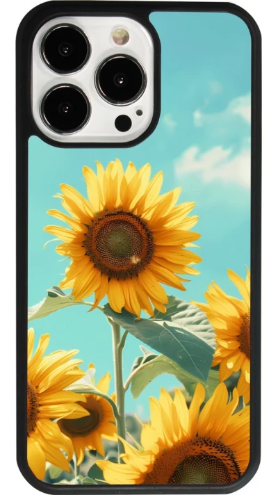 iPhone 13 Pro Case Hülle - Silikon schwarz Sunflowers Summer 2026