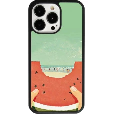 Coque iPhone 13 Pro - Silicone rigide noir Views through a watermelon Summer 2026
