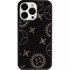 Coque iPhone 13 Pro - Silicone rigide noir Suns and Moons