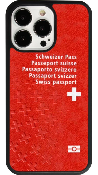 iPhone 13 Pro Case Hülle - Silikon schwarz Swiss Passport