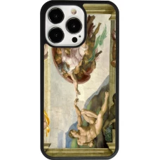 iPhone 13 Pro Case Hülle - Silikon schwarz Kunstbild - Die Erschaffung Adams - Michelangelo