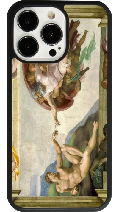 iPhone 13 Pro Case Hülle - Silikon schwarz Kunstbild - Die Erschaffung Adams - Michelangelo