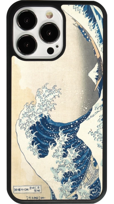 iPhone 13 Pro Case Hülle - Silikon schwarz Kunstbild - Die große Welle vor Kanagawa - Hokusai