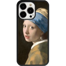 iPhone 13 Pro Case Hülle - Silikon schwarz Kunstbild - Das Mädchen mit dem Perlenohrring - Jan Vermeer