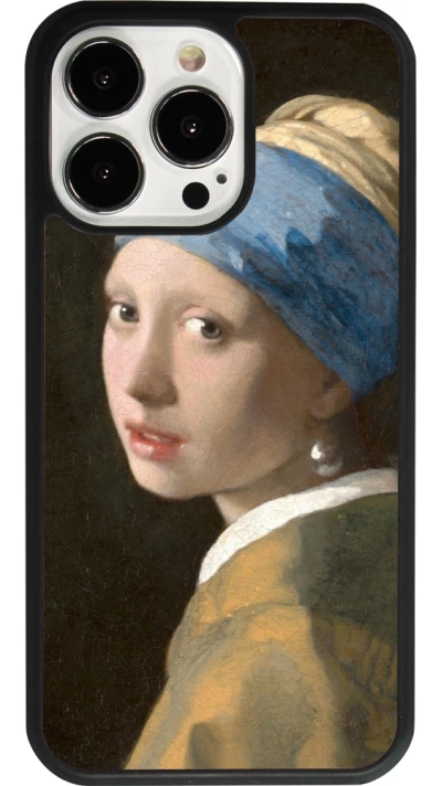 iPhone 13 Pro Case Hülle - Silikon schwarz Kunstbild - Das Mädchen mit dem Perlenohrring - Jan Vermeer