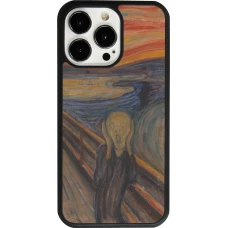 Coque iPhone 13 Pro - Silicone rigide noir Tableau art - Le Cri - Edvard Munch