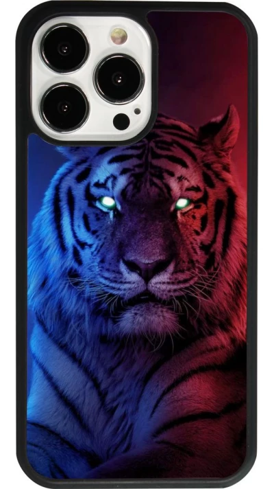 iPhone 13 Pro Case Hülle - Silikon schwarz Tiger Blue Red