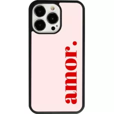 Coque iPhone 13 Pro - Silicone rigide noir Valentine 2024 amor