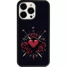 Coque iPhone 13 Pro - Silicone rigide noir Valentine 2024 gothic love