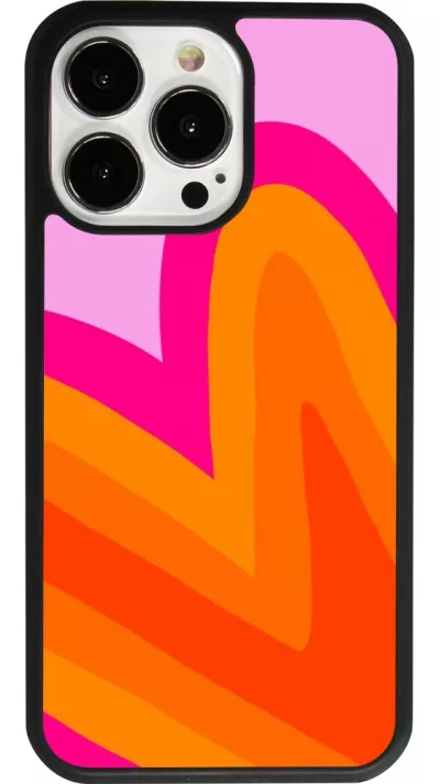 iPhone 13 Pro Case Hülle - Silikon schwarz Valentine 2024 heart gradient