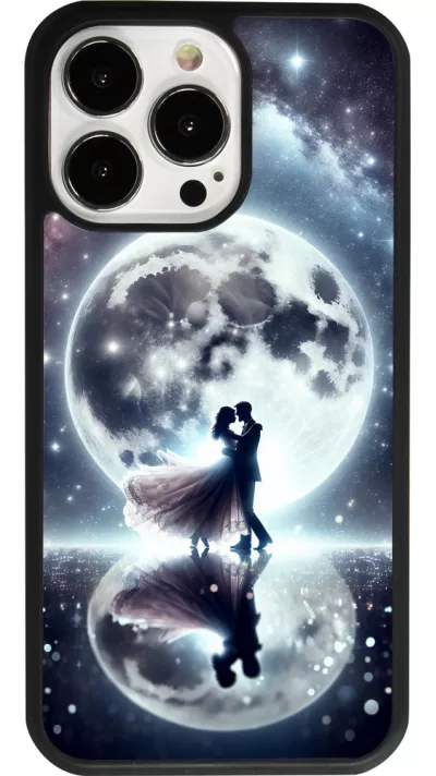 iPhone 13 Pro Case Hülle - Silikon schwarz Valentin 2024 Liebe unter dem Mond
