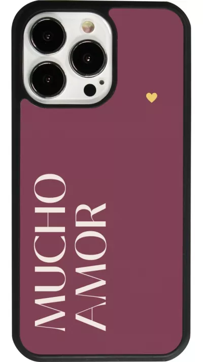 iPhone 13 Pro Case Hülle - Silikon schwarz Valentine 2024 mucho amor rosado