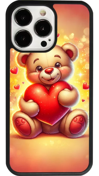 iPhone 13 Pro Case Hülle - Silikon schwarz Valentin 2024 Teddy Liebe