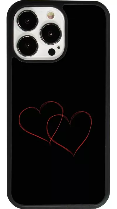 iPhone 13 Pro Case Hülle - Silikon schwarz Valentine 2023 attached heart