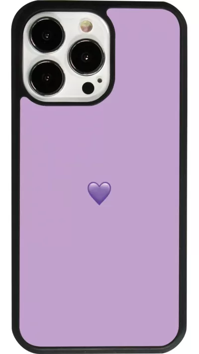 iPhone 13 Pro Case Hülle - Silikon schwarz Valentine 2023 purpule single heart